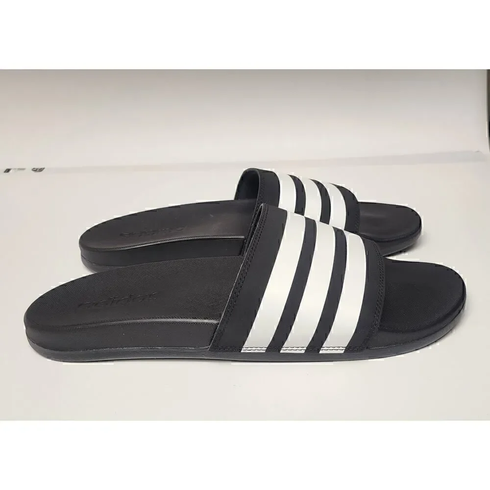 Adidas Adilette Black White Womens Athletic Slip-On Sandals Size US 12